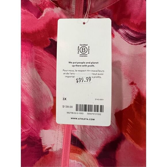 ATHLETA NWT Run With It Printed Jacket Painted Energy Coral Pink Zip plus sz 3X - Picture 5 of 9